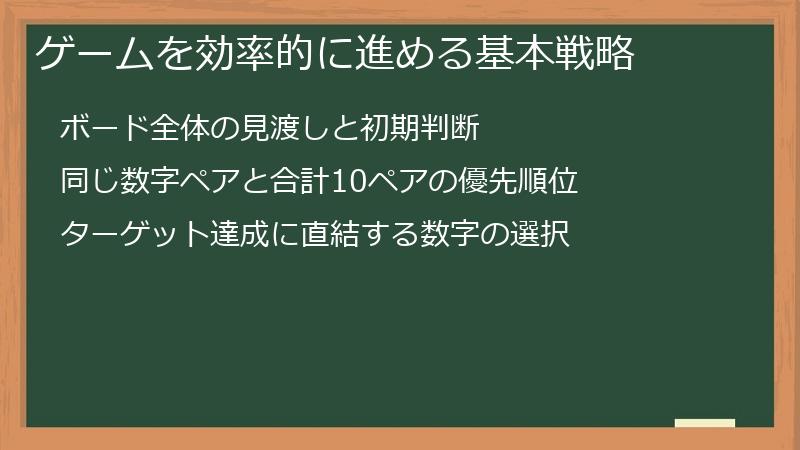 ゲームを効率的に進める基本戦略