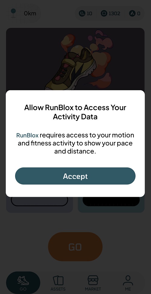 RunBlox（ランブロックス）アプリの行う情報収集を許可