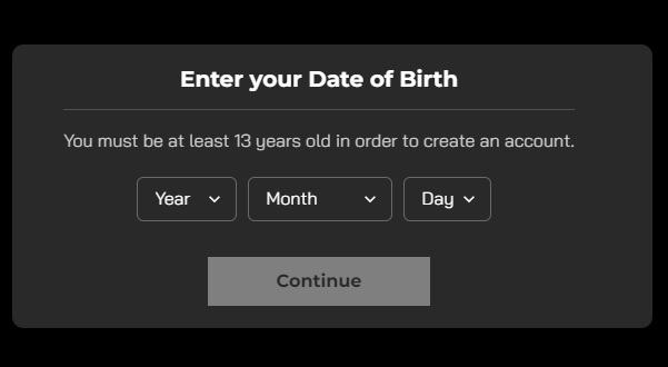 ユーザーの生年月日の入力