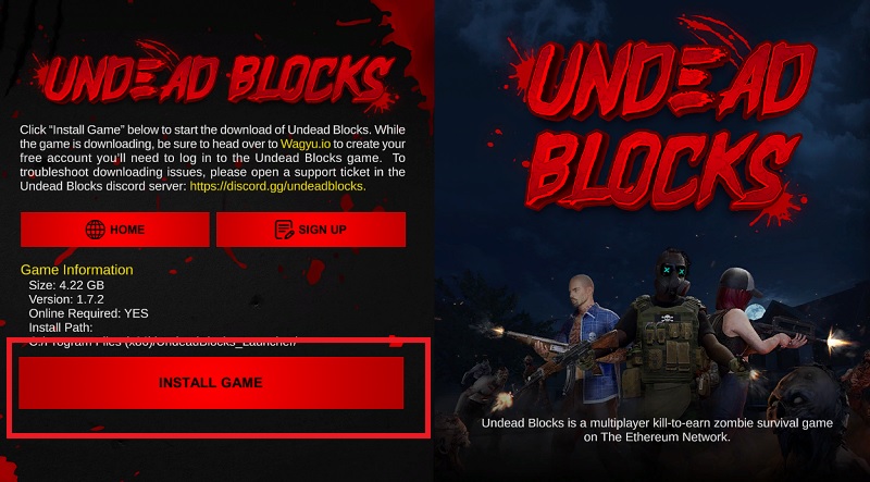 Undead Blocks（アンデッドブロックス）のゲーム本体のインストール