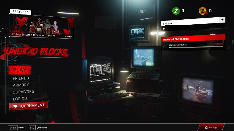 UndeadBlocks（アンデッドブロックス）のゲームホーム画面がこちら