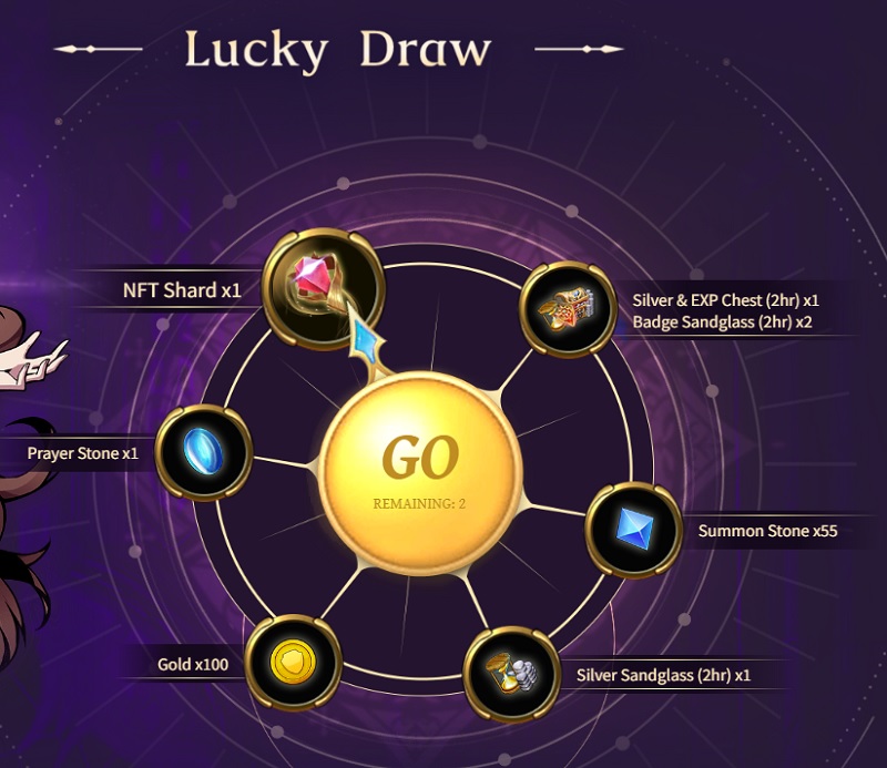 「Lucky Draw」で「Go」をクリック