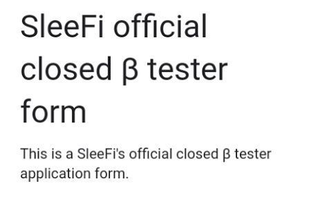 SleeFi（スリーファイ）のクローズドβ申請フォームへ