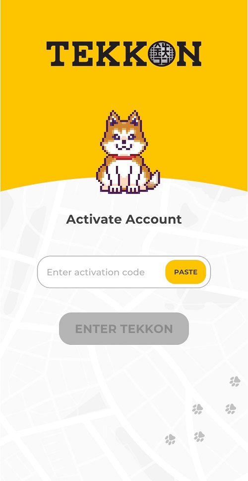 アクティベーション・コードを入力して、「Enter TEKKON」をタップ