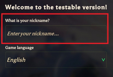 ゲーム内で使用するニックネームの設定