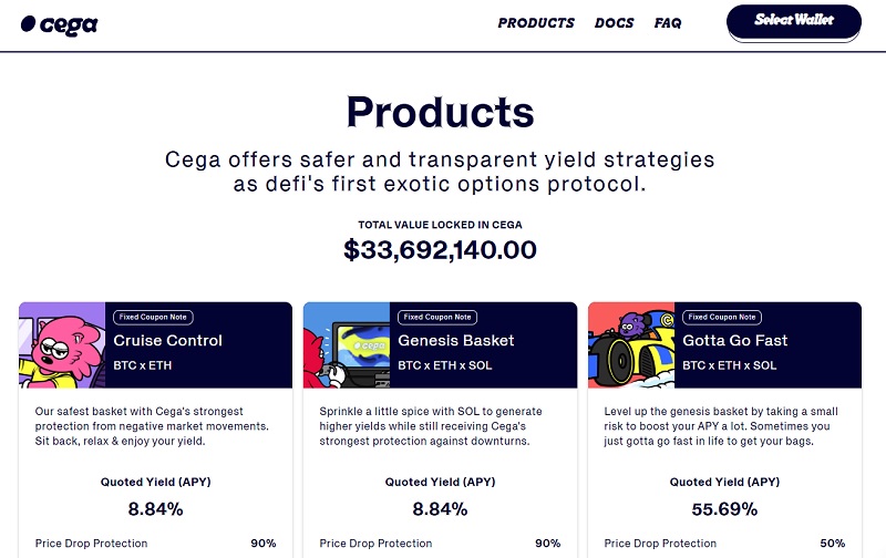 Cegaのアプリページにて、ウォレット接続→ヴォルトへの出資