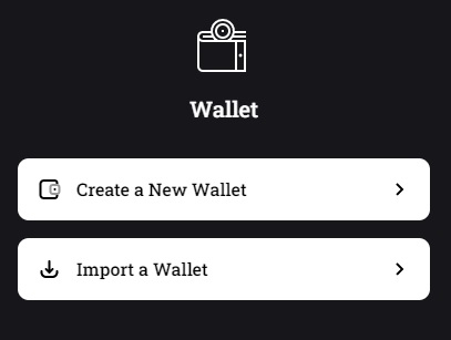 「Create a new wallet」をクリック