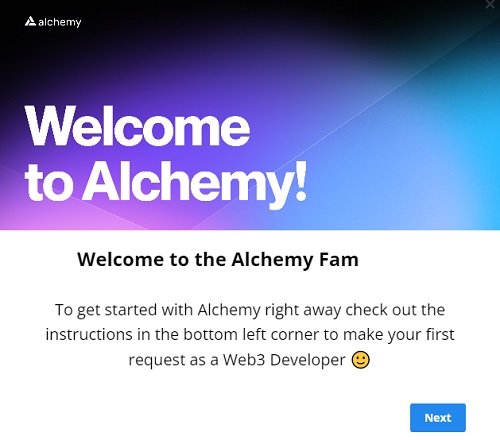Alchemy（アルケミー）への登録完了画面がこちら