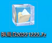 取得した解凍ソフトで、ダウンロード済の圧縮ファイルを解凍
