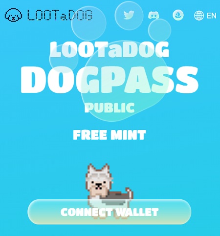 LOOT a DOG（ルートアドッグ）のミントサイトへアクセス