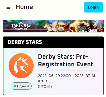Derby Stars（ダービースターズ）の事前登録ページへ