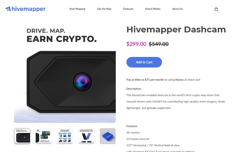 Hivemapper（ハイブマッパー）のダッシュカム購入サイトへ