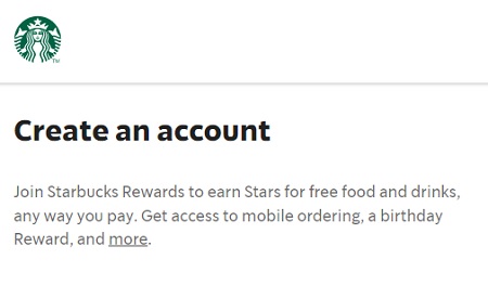 Starbucks Rewards（スターバックス・リワード）のアカウント作成ページへ