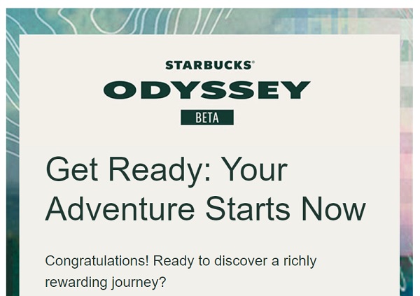 Starbucks Odyssey（スターバックス・オデッセイ）から招待メールが届く