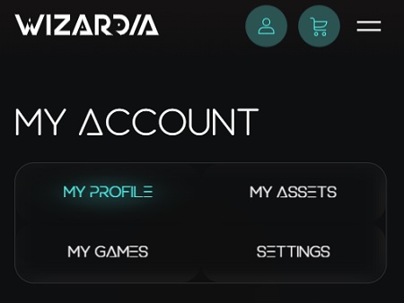 Wizardia（ウィザーディア）のアカウントページにアクセス