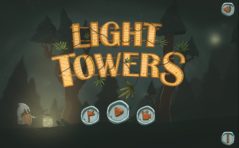 Light Towers（ライトタワーズ）のゲームのホーム画面が表示される