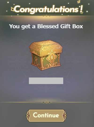 Blessed Gift Boxの受け取り完了