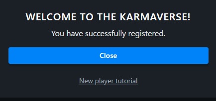 Karmaverse（カルマバース）のアカウント作成の完了