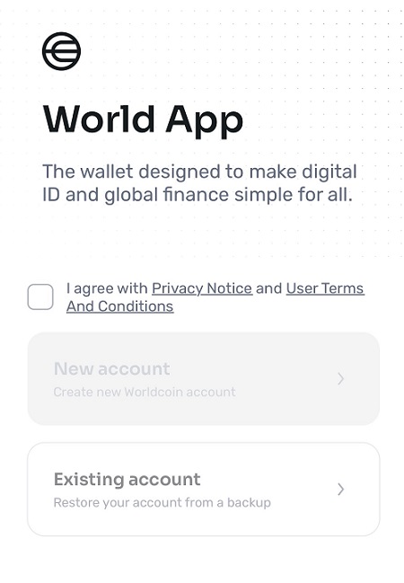 「World App」の起動