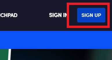 Iskraの公式サイトにて「サインアップ」をクリック
