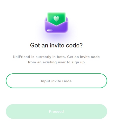 Unifriend（ユニフレンド）の招待コードの入力