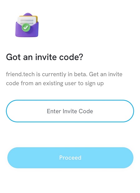 friendtech（フレンドテック）の招待コードの入力