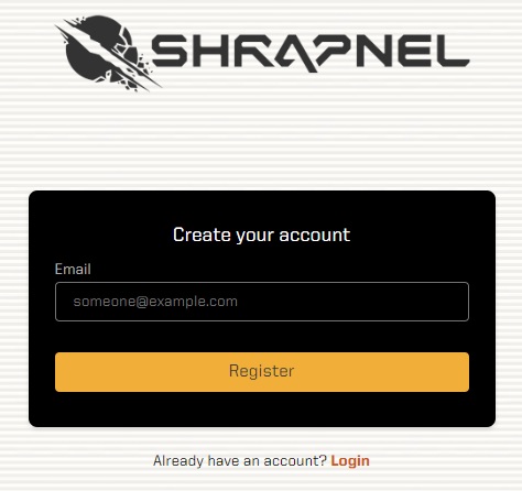 SHRAPNEL（シュラプネル）アカウントの作成