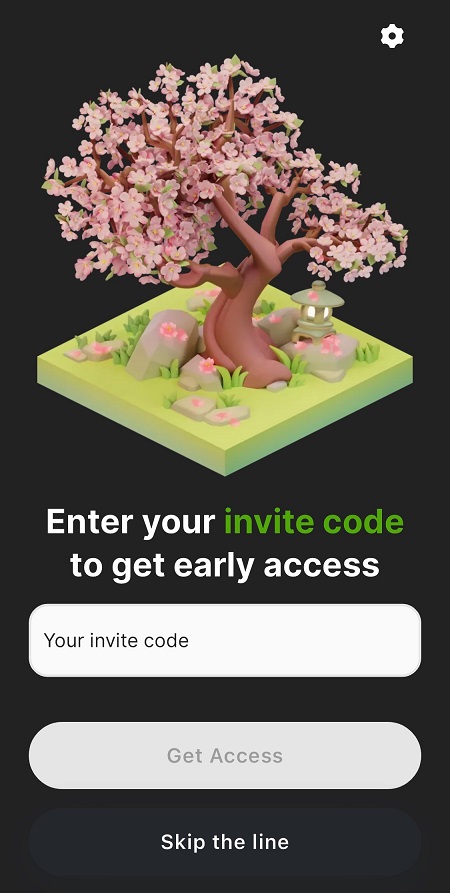 Focus Tree（フォーカス・ツリー）の招待コードの入力（もしくは、スキップ）