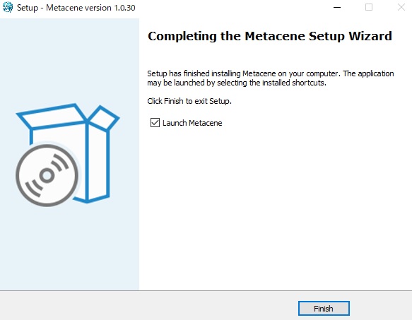 MetaCene（メタシーン）のインストール完了