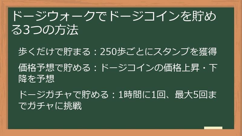 DogeWalk（ドージウォーク）でドージコインを貯める3つの方法