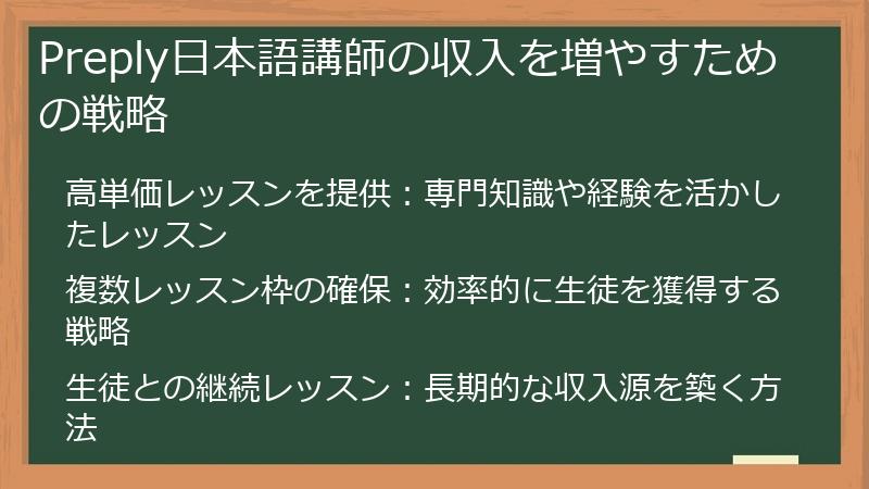 Preply（プレプリー）の日本語講師としての収入を増やすための戦略