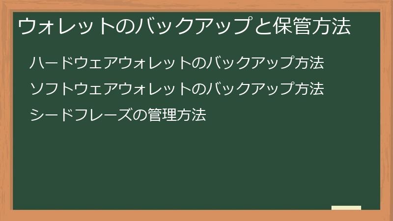 暗号資産ウォレットのバックアップと保管方法