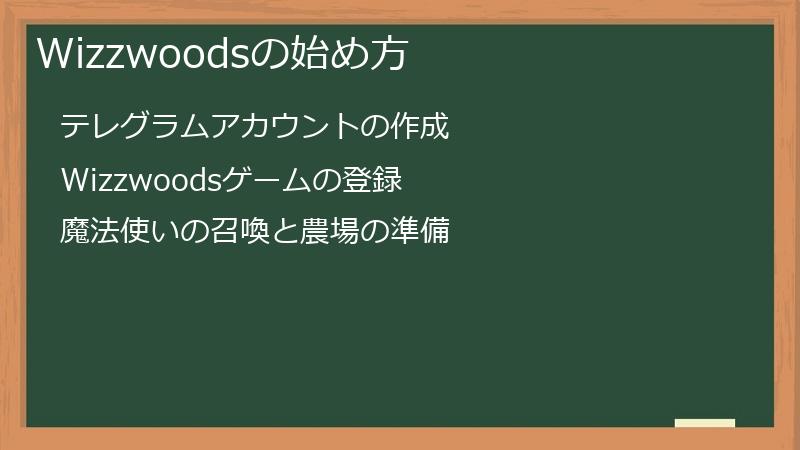 Wizzwoods（ウィズウッズ）のゲームの始め方