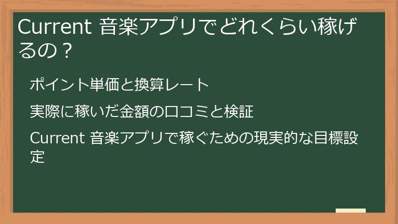 Current（カレント）の音楽アプリでどれくらい稼げる？