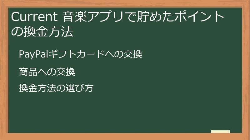 Current（カレント）の音楽アプリで貯めたポイントの換金方法