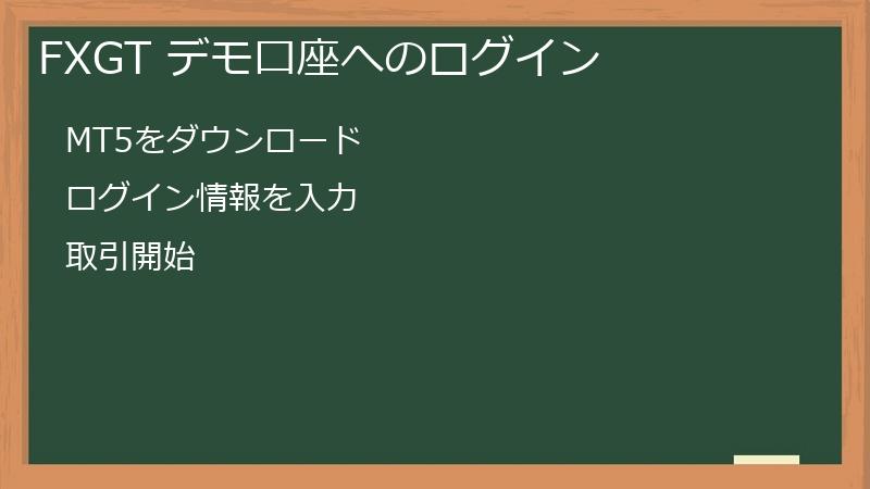 FXGT デモ口座へのログイン