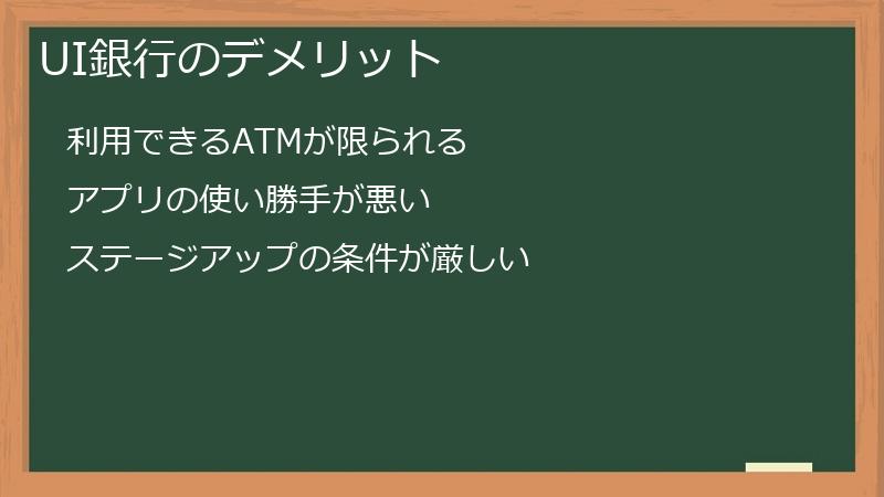 UI銀行のデメリット