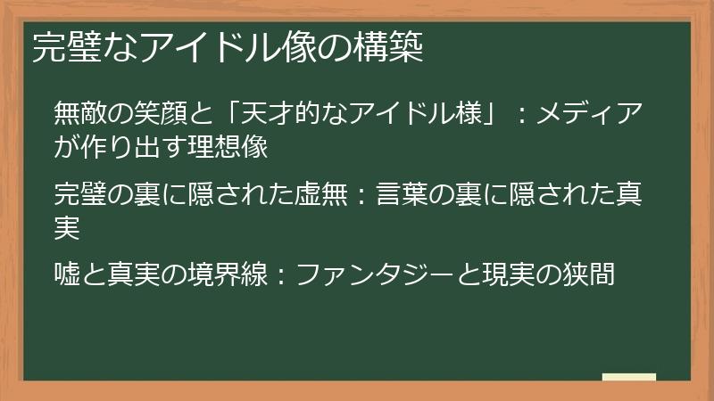 完璧なアイドル像の構築