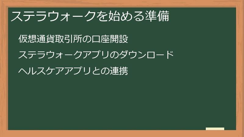 ステラウォークを始める準備