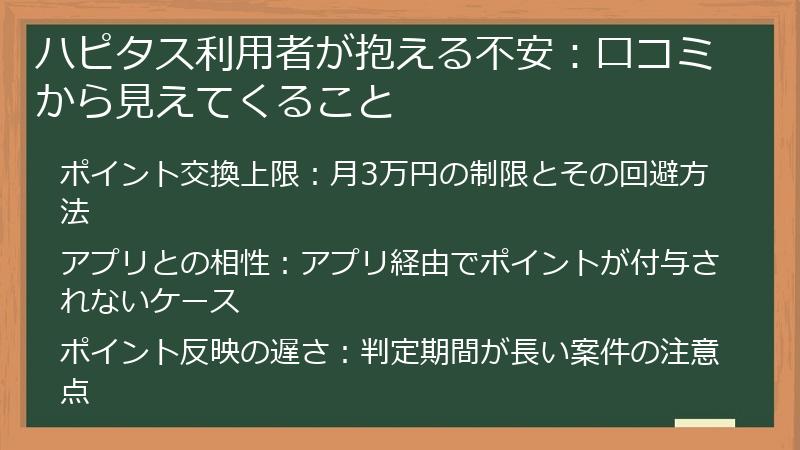 ハピタス利用者が抱える不安：「やばい口コミ」から見えてくること