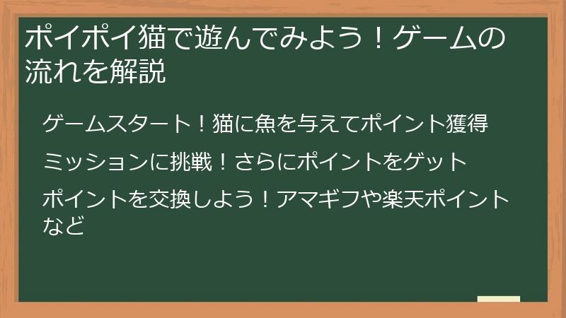 ポイポイねこで遊んでみよう！ゲームの流れを解説