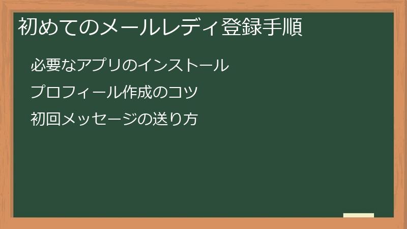 初めてのメールレディ登録手順