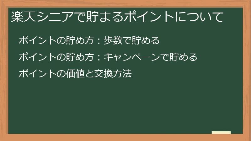 楽天シニアで貯まるポイントについて