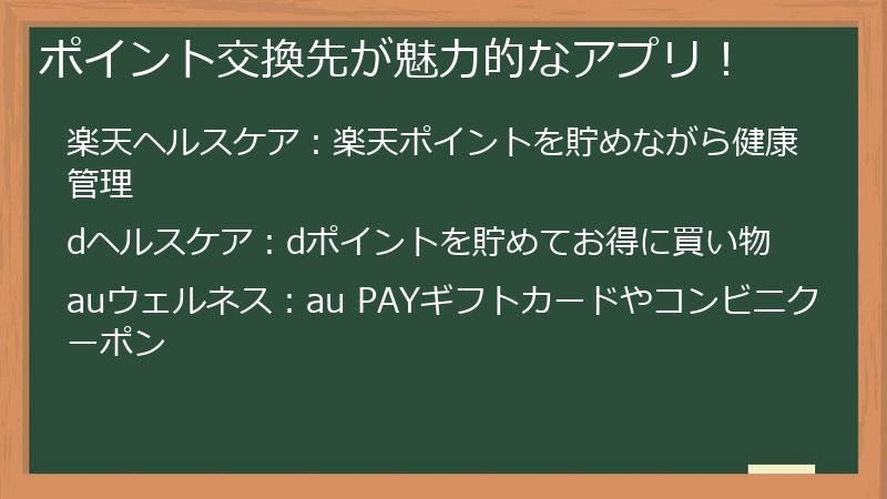 ポイント交換先が魅力的なアプリ！