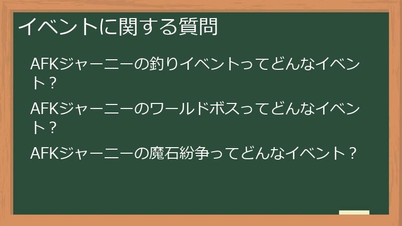 イベントに関する質問