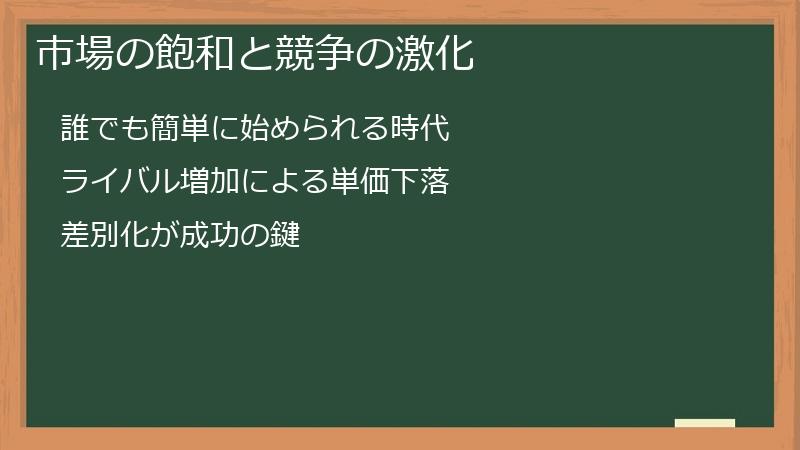 市場の飽和と競争の激化