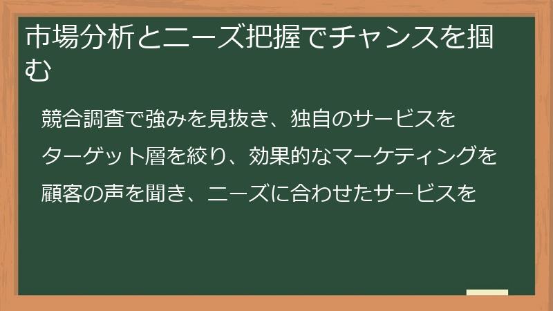 市場分析とニーズ把握でチャンスを掴む