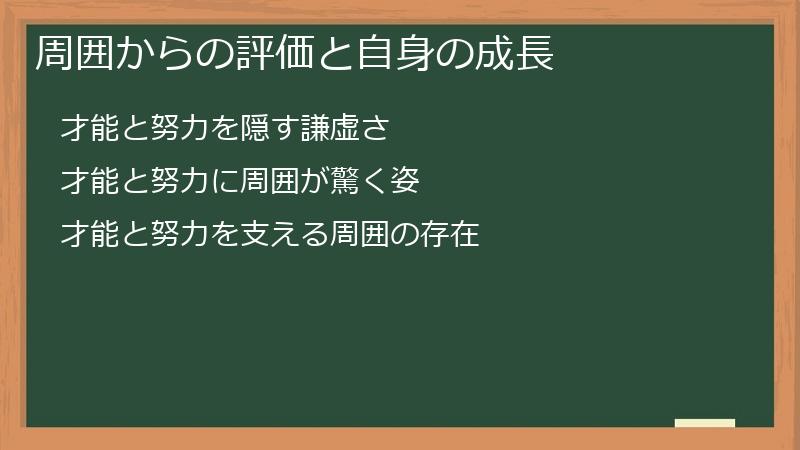 周囲からの評価と自身の成長