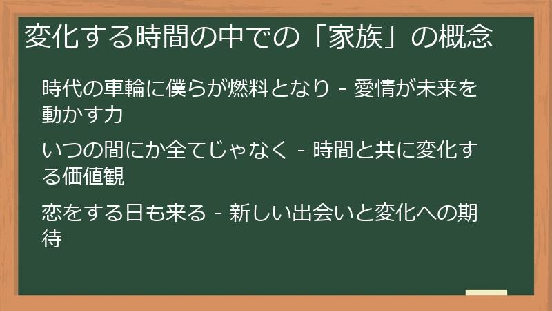 変化する時間の中での「家族」の概念