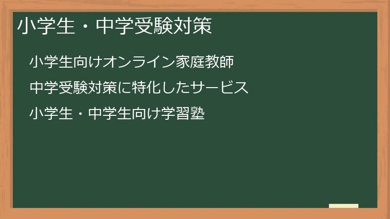 小学生・中学受験対策